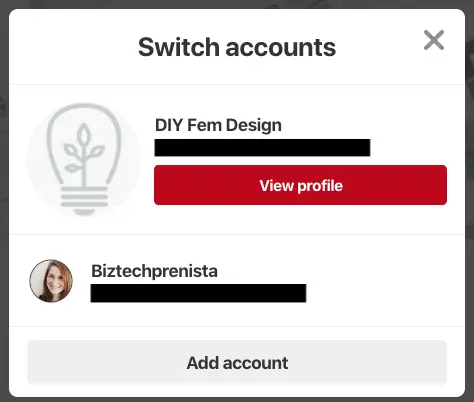 Quickly Toggle Multiple Pinterest Accounts + Stay Logged In!