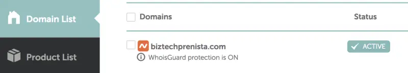 Namecheap Confirm Whoisguard Protection is ON