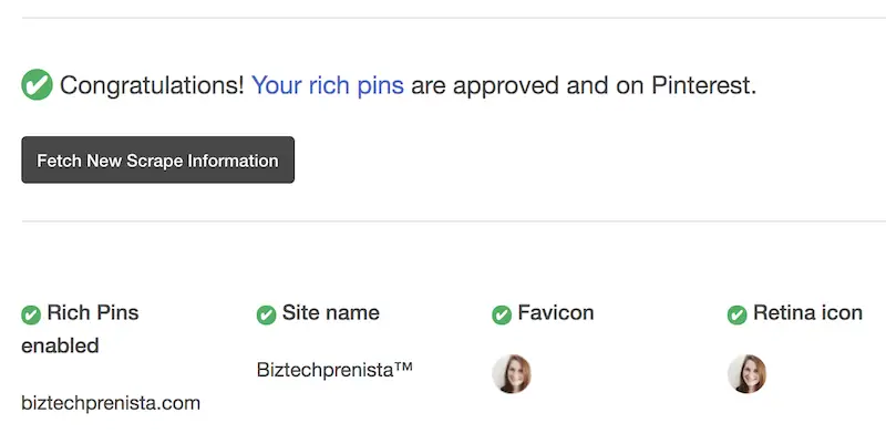 Rich Pins Validator Fetch New Scrape Information