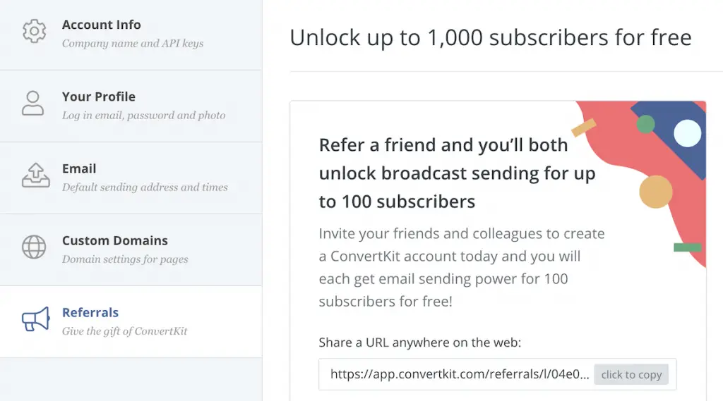 Share ConvertKit and Unlock Broadcast Sending for Up to 1000 Free Subscribers