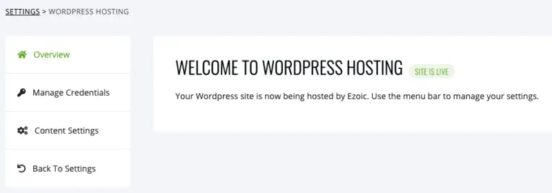 Le site d'hébergement Ezoic WordPress est en ligne